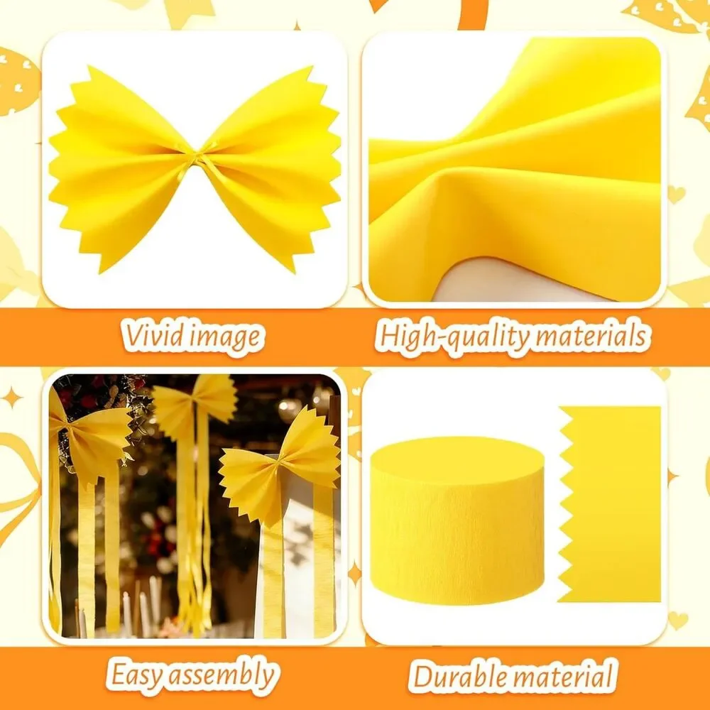 18 Pcs DIY Pasta Party Decorations - Italian Food Themed Yellow Streamer